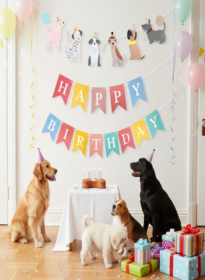 Quilax Dog Themed Banner Happy Birthday Banner Decoration, Puppy Birthday Party Decorations for Pet Puppy Birthdays Party Supplies - Image 2